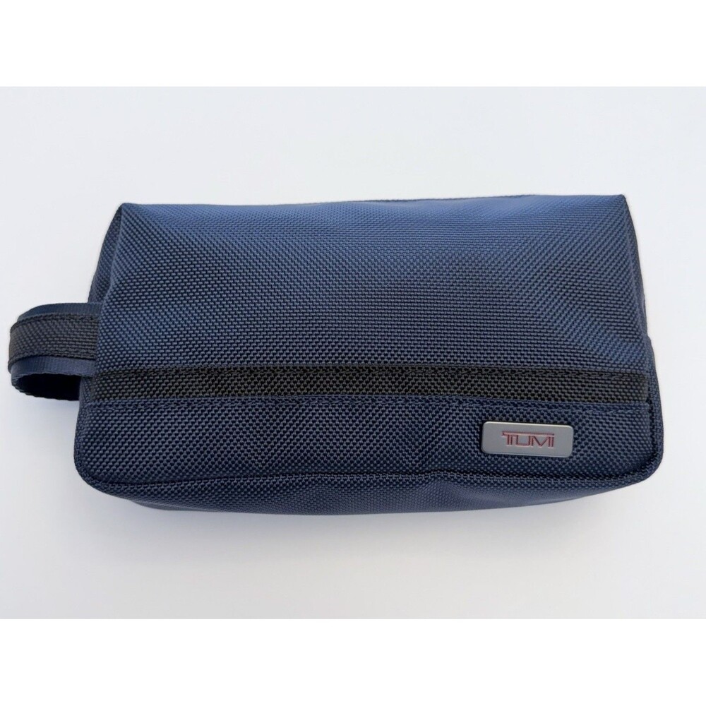 TUMI Navy Blue Ballistic Nylon Travel Toiletry Dopp Kit Zip Pouch Bag